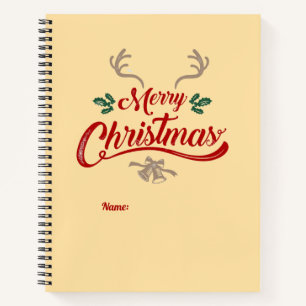 Frohe Weihnachten Vintages Design Rot und Grün Notizblock