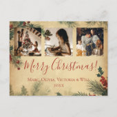 Frohe Weihnachten Vintages Foto Rustikal (Vorderseite)