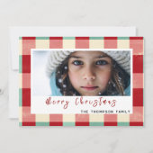 Frohe Weihnachten Vintages kariertes Foto (Vorderseite)