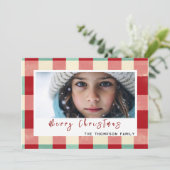 Frohe Weihnachten Vintages kariertes Foto (Stehend Vorderseite)