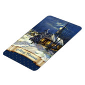 Frohe Weihnachten. Vintages Weihnachtsgeschenk Magnet (Linke Seite)
