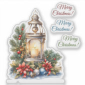 Frohe Weihnachten Vinyl Sticker (Vorderseite)