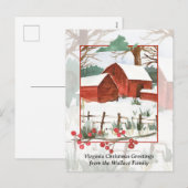 Frohe Weihnachten Virginia Farm Red Barn Personali (Vorne/Hinten)