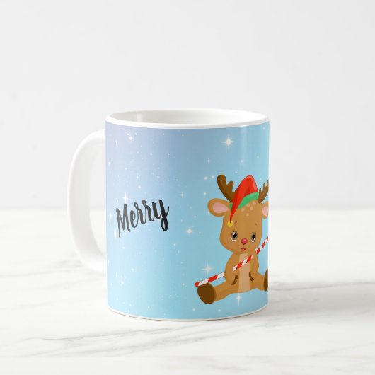 Frohe Weihnachten Vixen Reindeer Kaffeetasse (Vorderseite Links)