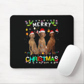 Frohe Weihnachten Vizsla Shirt Weihnachtsmannmütze Mousepad (Mit Mouse)