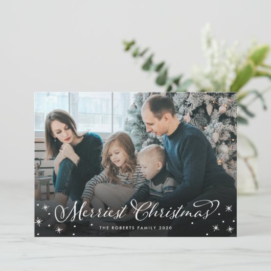 Frohe Weihnachten Vollblut Foto-Karte (Stehend Vorderseite)