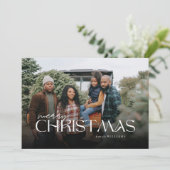 Frohe Weihnachten Volles Foto Moderne Schrift (Stehend Vorderseite)