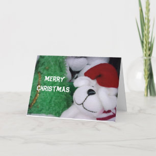 **FROHE WEIHNACHTEN** VOM GESTOPFTEN WEIHNACHTSHUN FEIERTAGSKARTE
