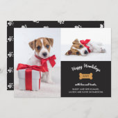 Frohe Weihnachten vom Hund | Charcoal Foto Grid (Vorne/Hinten)
