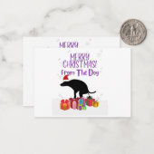 Frohe Weihnachten vom Hund Mitteilungskarte (Vorderseite/Rückseite Beispiel)