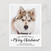 Frohe Weihnachten vom Hund Moderne Foto Hol Postkarte (Vorderseite)
