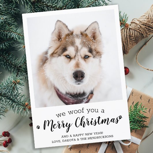 Frohe Weihnachten vom Hund Modernes Foto für Haust