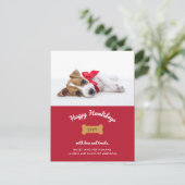 Frohe Weihnachten vom Hund | Rot mit Foto (Stehend Vorderseite)