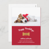 Frohe Weihnachten vom Hund | Rot mit Foto (Vorne/Hinten)