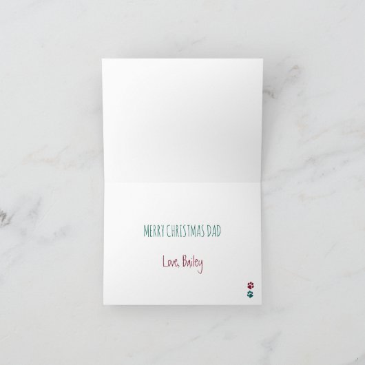 Frohe Weihnachten vom Hund - Spaß Funny Dog Vater (Innenseite)