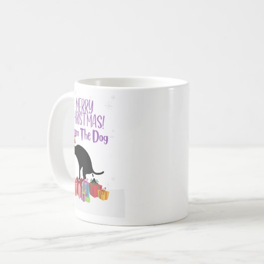 Frohe Weihnachten vom Kackend Hund Kaffeetasse (Vorderseite Links)
