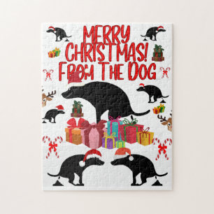 Frohe Weihnachten vom kackenden Hund - Lustiger Ur Puzzle