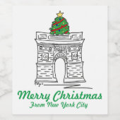 Frohe Weihnachten vom NYC Washington Square Tree Weinetikett (Einzelnes Label)