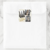 Frohe Weihnachten vom Rockefeller Plaza in NYC Quadratischer Aufkleber (Tasche)