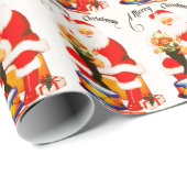 Frohe Weihnachten vom Santa Geschenkpapier (Rolleneckpunkt)