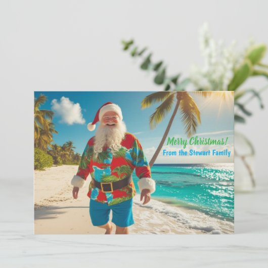Frohe Weihnachten vom Strand (Stehend Vorderseite)