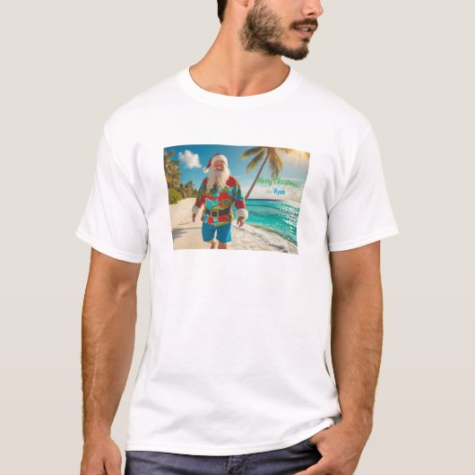 Frohe Weihnachten vom Strand T-Shirt (Vorderseite)