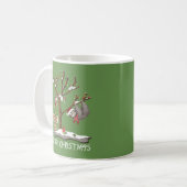 FROHE WEIHNACHTEN vom TRÄGHEITS-POLE-Feiertag Kaffeetasse (Vorderseite Links)