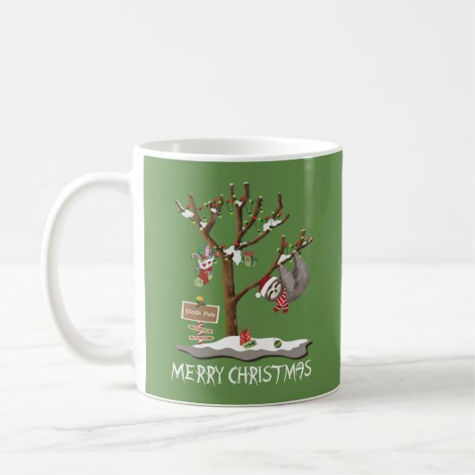 FROHE WEIHNACHTEN vom TRÄGHEITS-POLE-Feiertag Kaffeetasse (Links)