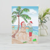 Frohe Weihnachten vom warmen Klima Santa Snowman (Stehend Vorderseite)