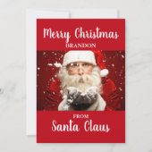 Frohe Weihnachten vom Weihnachtsmann ADD NAME Card (Vorderseite)