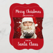 Frohe Weihnachten vom Weihnachtsmann ADD NAME Card (Vorne/Hinten)