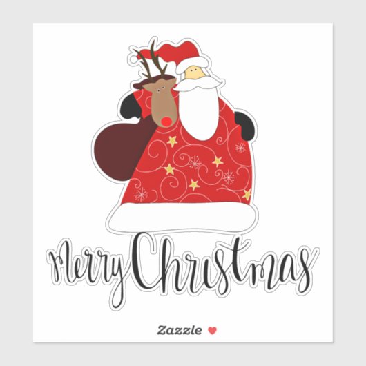 Frohe Weihnachten vom Weihnachtsmann Aufkleber (Blatt)