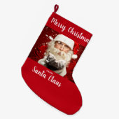 Frohe Weihnachten vom Weihnachtsmann Großer Weihnachtsstrumpf (Vorderansicht (hängend))