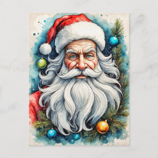 Frohe Weihnachten vom Weihnachtsmann Postkarte (Vorderseite)