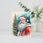 Frohe Weihnachten vom Weihnachtsmann Postkarte (Stehend Vorderseite)
