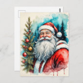 Frohe Weihnachten vom Weihnachtsmann Postkarte (Vorne/Hinten)