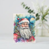 Frohe Weihnachten vom Weihnachtsmann Postkarte (Stehend Vorderseite)