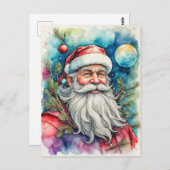 Frohe Weihnachten vom Weihnachtsmann Postkarte (Vorne/Hinten)