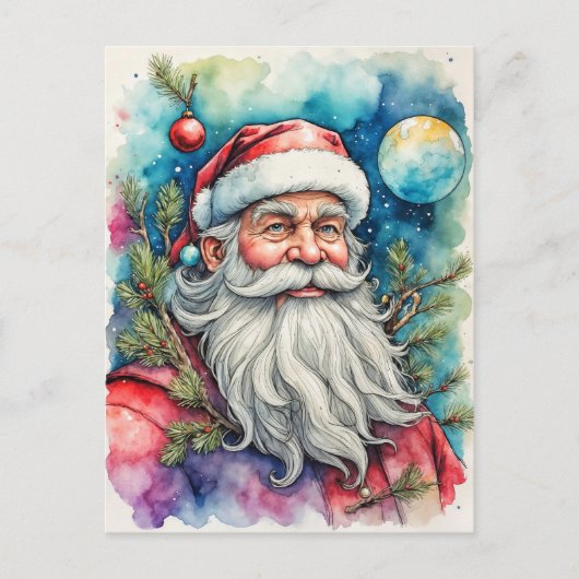 Frohe Weihnachten vom Weihnachtsmann Postkarte (Vorderseite)