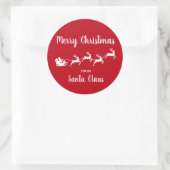 Frohe Weihnachten vom Weihnachtsmann Red Runder Aufkleber (Tasche)