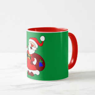 Frohe Weihnachten vom Weihnachtsmann, rot und grün Tasse