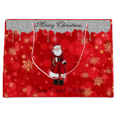 Frohe Weihnachten vom Weihnachtsmann-Weihnachtsges Große Geschenktüte (Vorderseite)