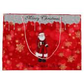 Frohe Weihnachten vom Weihnachtsmann-Weihnachtsges Große Geschenktüte (Rückseite)