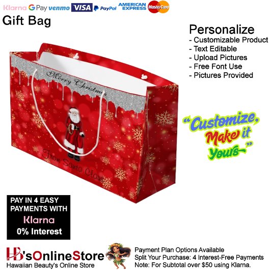 Frohe Weihnachten vom Weihnachtsmann-Weihnachtsges Große Geschenktüte