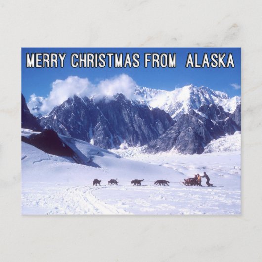 Frohe Weihnachten von Alaska-Postkarte (Vorderseite)