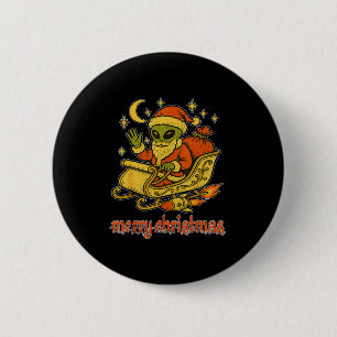 Frohe Weihnachten von Alien-Weihnachtsmann und sei Button