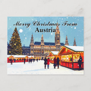Frohe Weihnachten von Austria Market Holiday Postkarte