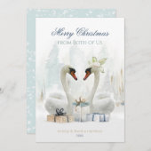 Frohe Weihnachten von beiden US Swans Urlaubskarte (Vorne/Hinten)