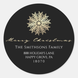 Frohe Weihnachten von Black Gold UAWG Snowflake Runder Aufkleber