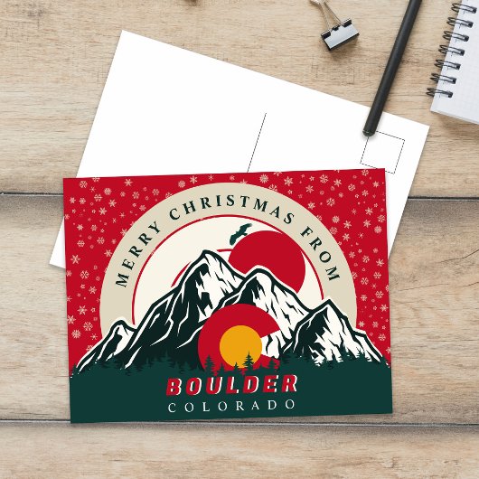 Frohe Weihnachten von Boulder Colorado Souvenirs Postkarte